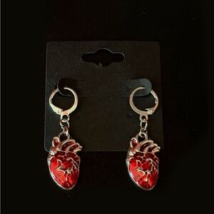 Handmade Red Heart Earrings